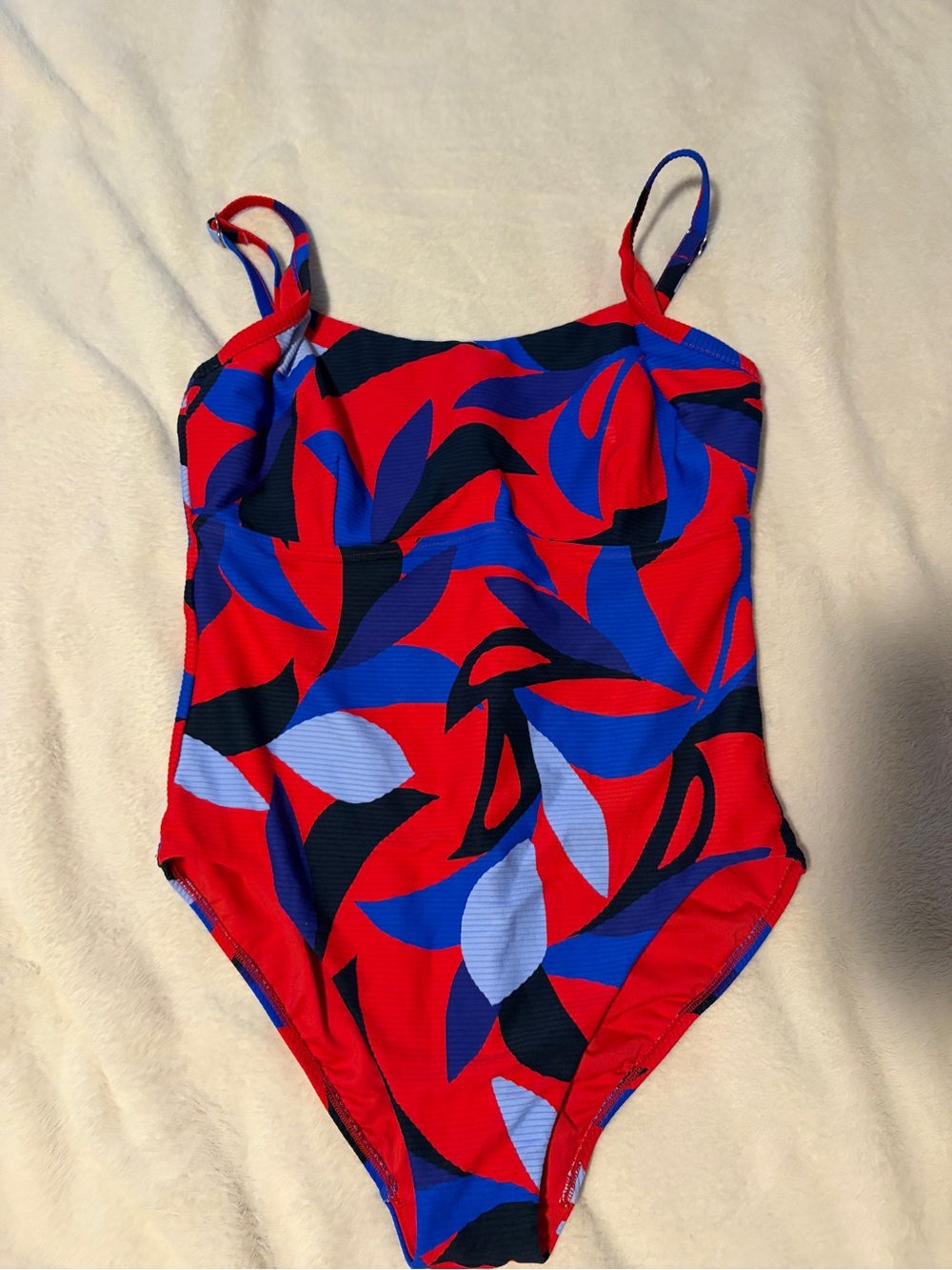 Seafolly Red Multicolor Leaf Print One-Piece Swimsuit